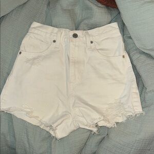Women's White Levi Denim Shorts